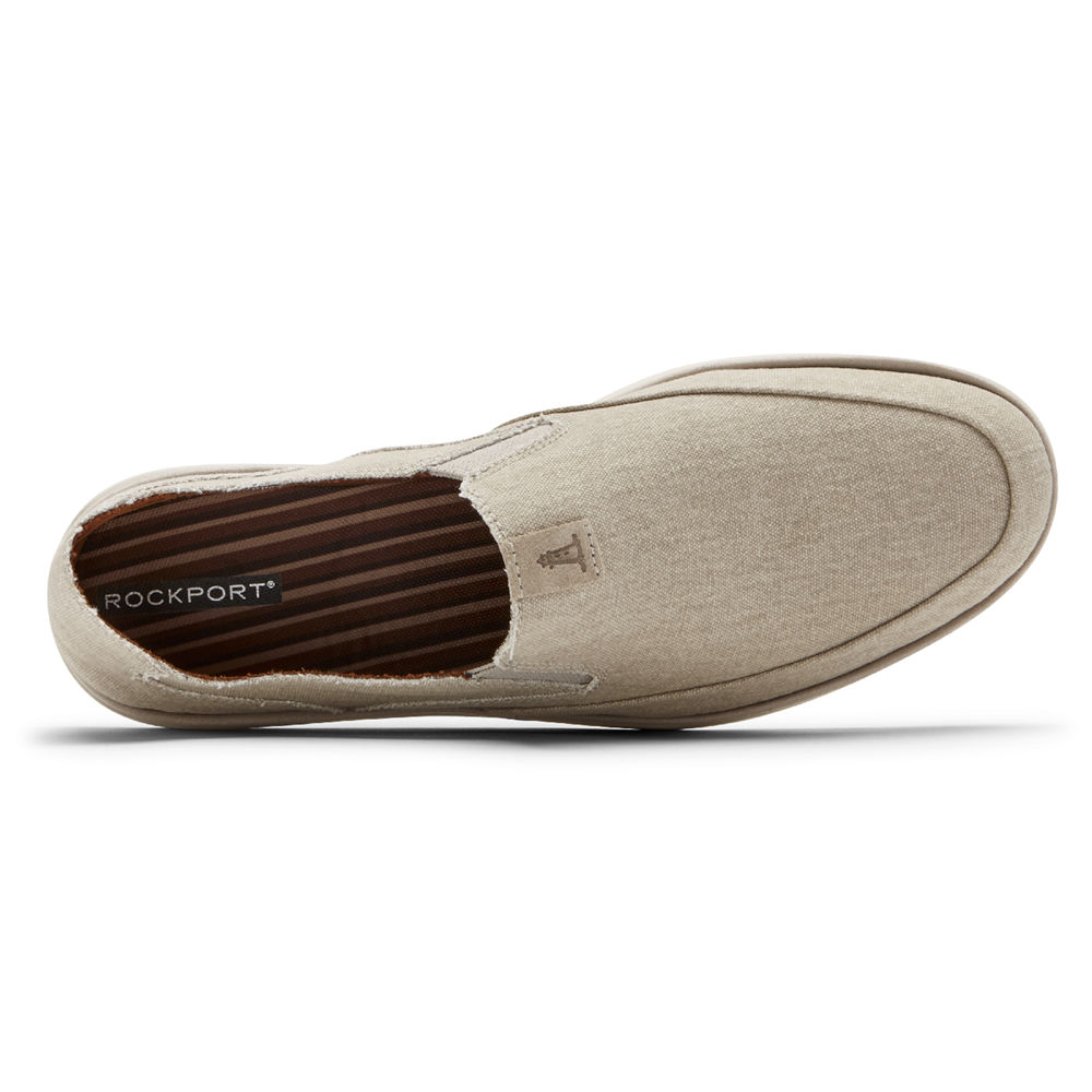 Mens Slip-Ons - Rockport Austyn - Beige - ZTMN62457